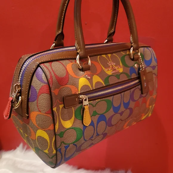 Coach Rainbow Rowan Satchel Convertible in Crossbody Bag